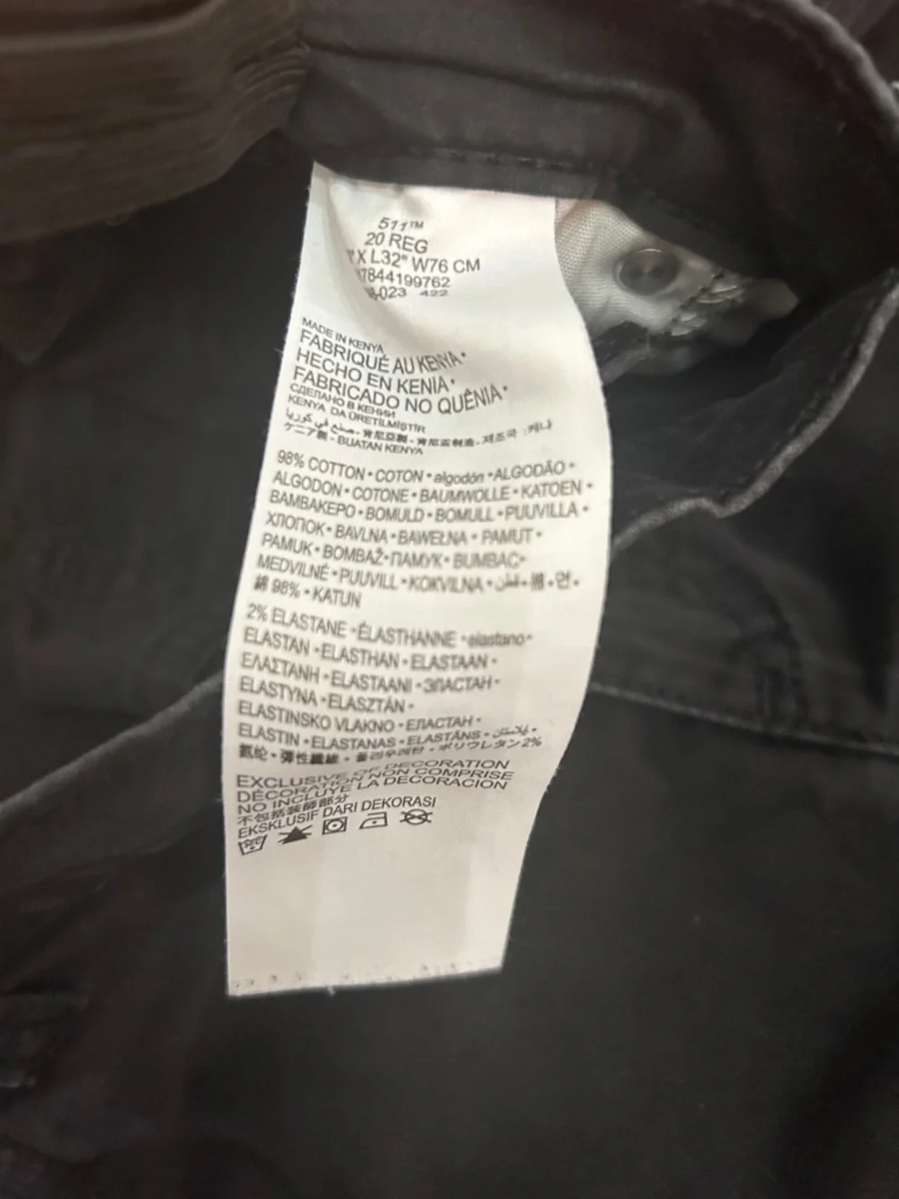 Levi's 511 slim boys black pants Size 20